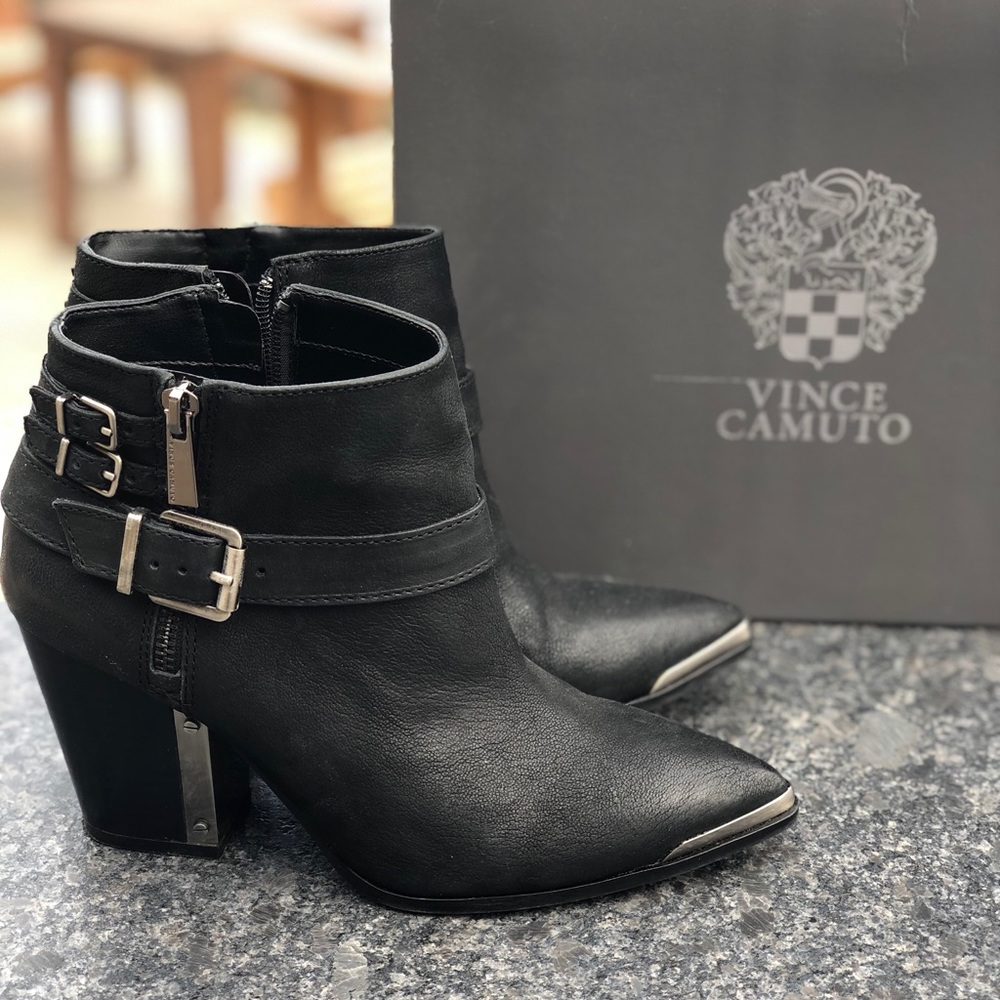 Black Leather Booties